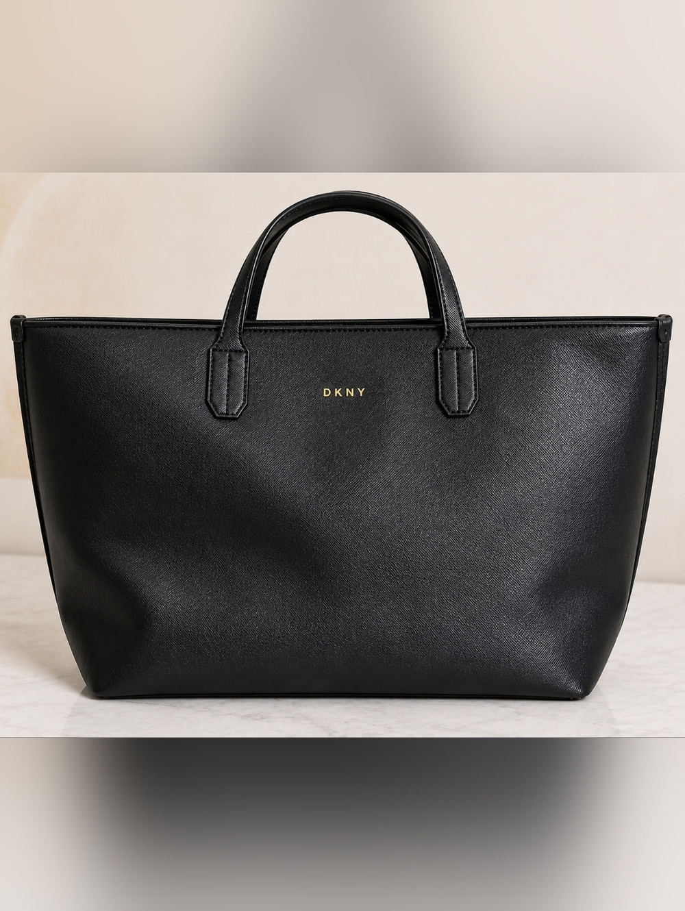 DKNY Black Saffiano Tote Bag Large Shoulder Bag Work Travel Purse